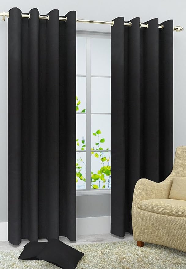 Homefab India Royal Silky Polyester Grommet Door Curtain 7 feet