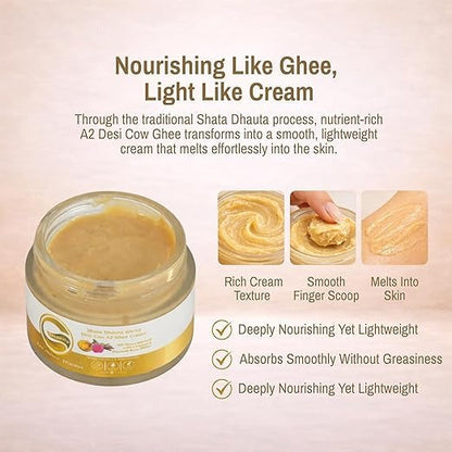 Greenviv Shata Dhauta Ghrita Desi Cow A2 Ghee Cream - 50 ml