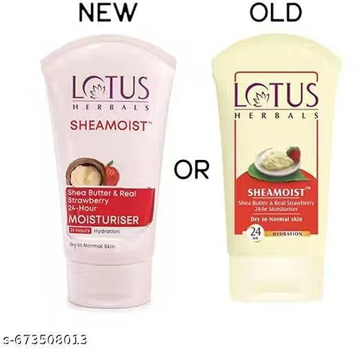 Lotus Herbals Sheamoist Shea Butter And Real Strawberry 24 Hour Moisturiser - 100 gms