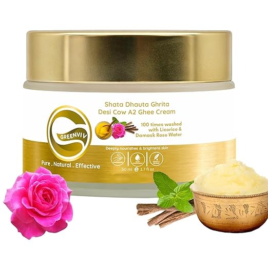Greenviv Shata Dhauta Ghrita Desi Cow A2 Ghee Cream - 50 ml