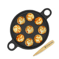 The Indus Valley Castrong Cast Iron Paniyaram Pan 9 Pit Pre-Seasoned