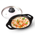 The Indus Valley Pre-seasoned Cast Iron Appam Pan With Glass Lid 22.2 Cm/8.7 Inch Nonstick Appam Pan