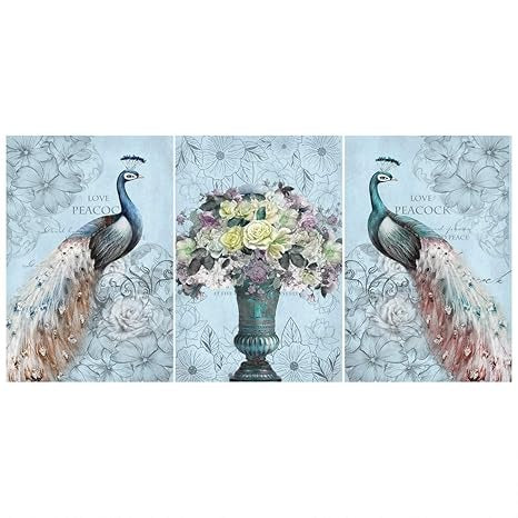 Rangoli MDF 3 Pcs Wall Poster 12x18 Inch Decorative Wall Art P-2 Design-25