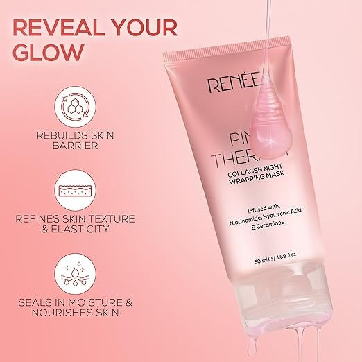 Renee Pink Therapy Collagen Night Wrapping Face Mask - 50 gms