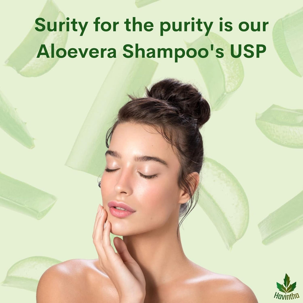 Havintha Natural Amla Reetha Shikakai and Aloevera Powder Shampoo for Oily Hair - 277 gms