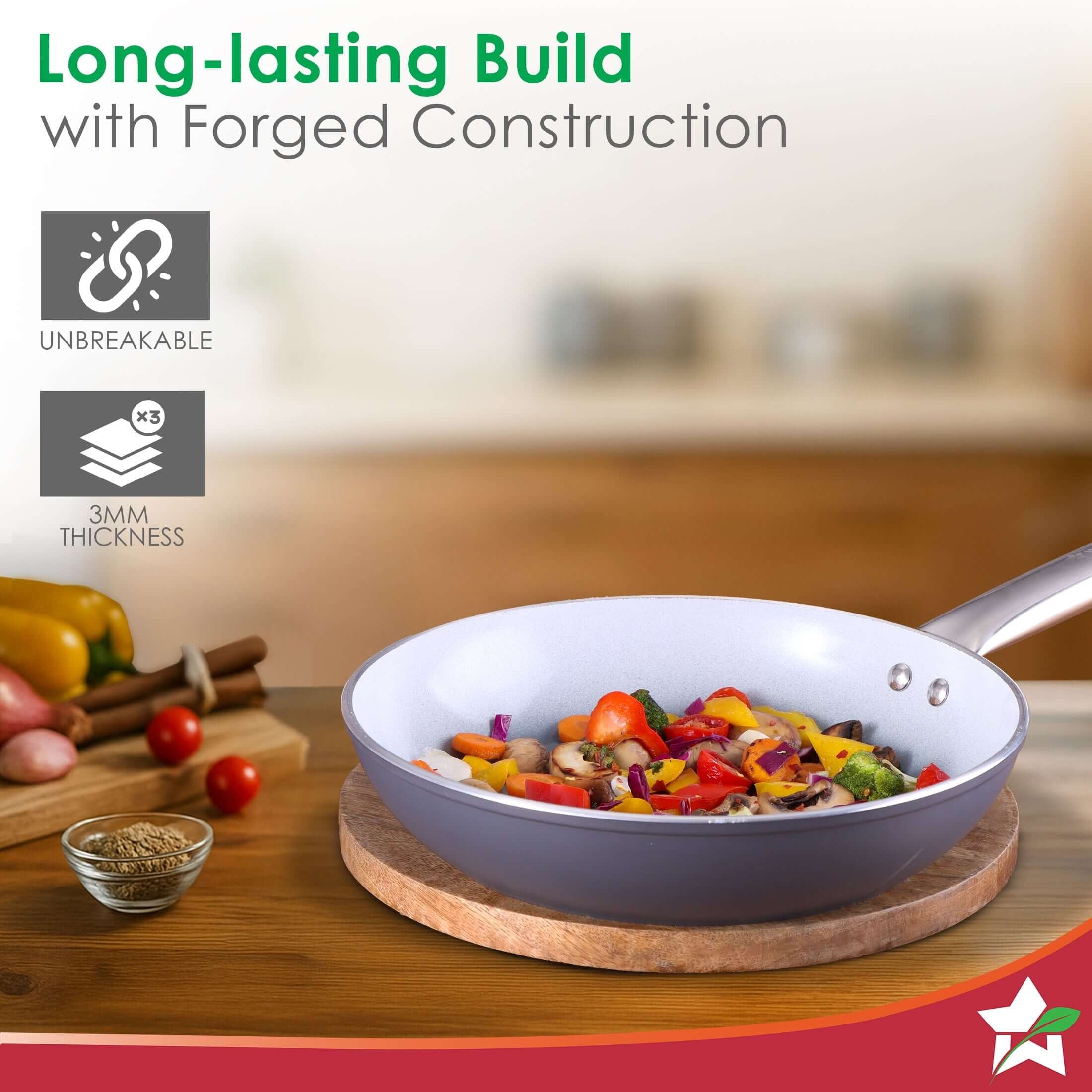 Wonderchef Eco Glide Fry Pan Ceramic 24cm 1.8L Chemical-Free Coating