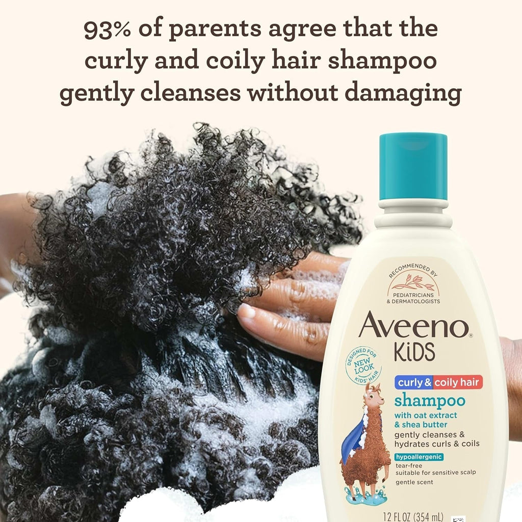 Aveeno Baby Kids Curly & Coily Hair Shampoo With Oat Extract & Shea Butter - 354 ml
