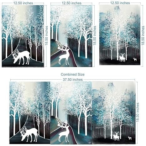 Rangoli MDF 3 Pcs Wall Poster 12x18 Inch Decorative Wall Art P-2 Design-2