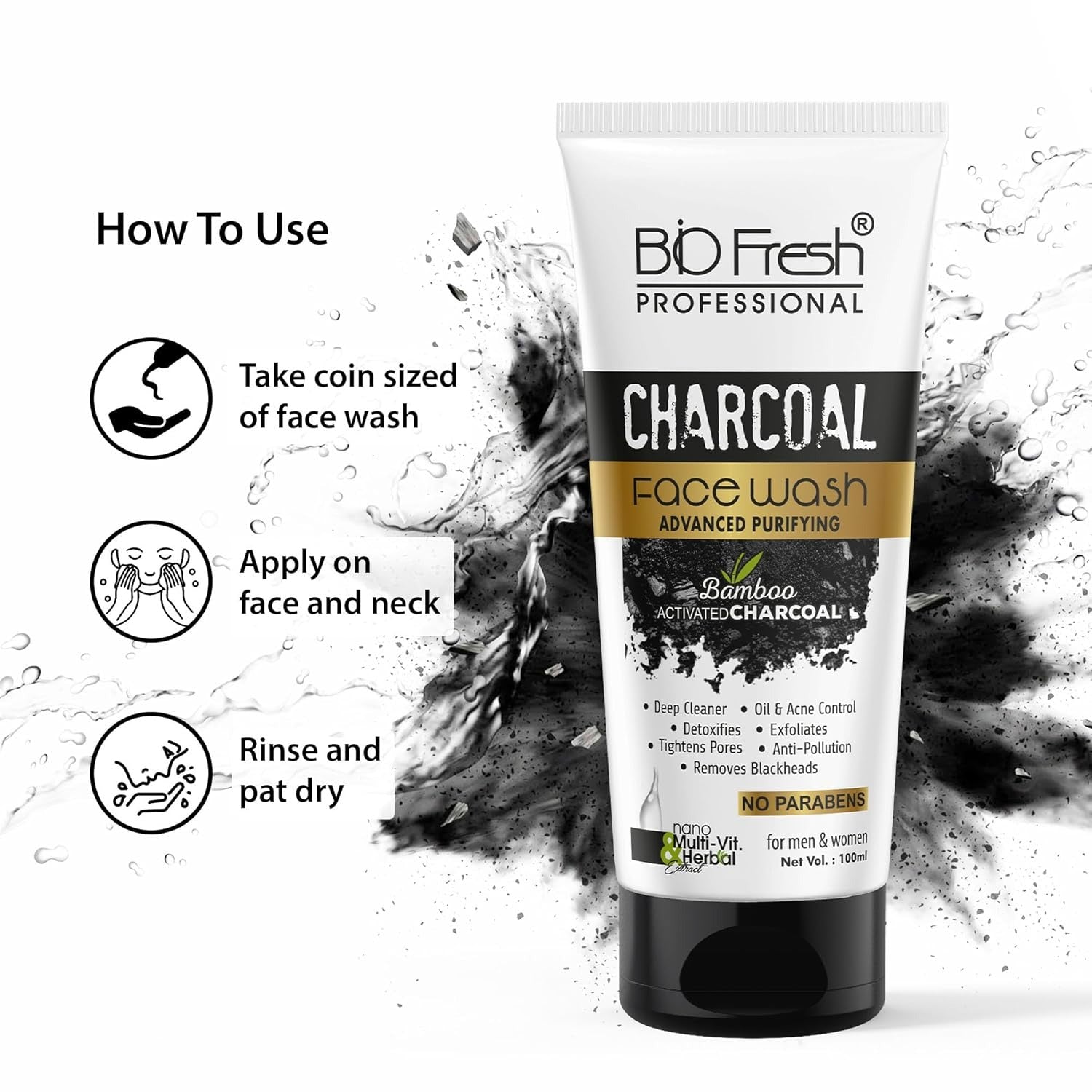 Biofresh Charcoal Face Wash - 75 ml Each (Pack of 3)