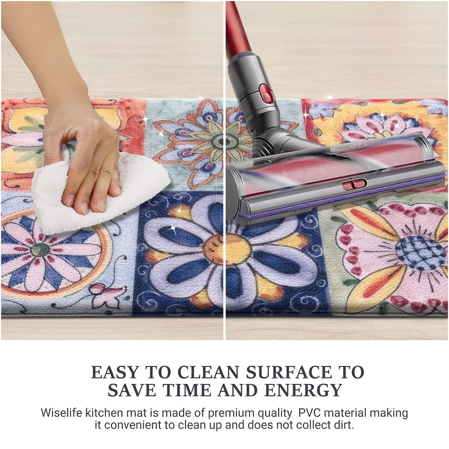 Luxe Home Cuba PVC Door Mats Loop Utillity Anti Fatigue Mosaic Cushioned Non Slip (40x60 cm)