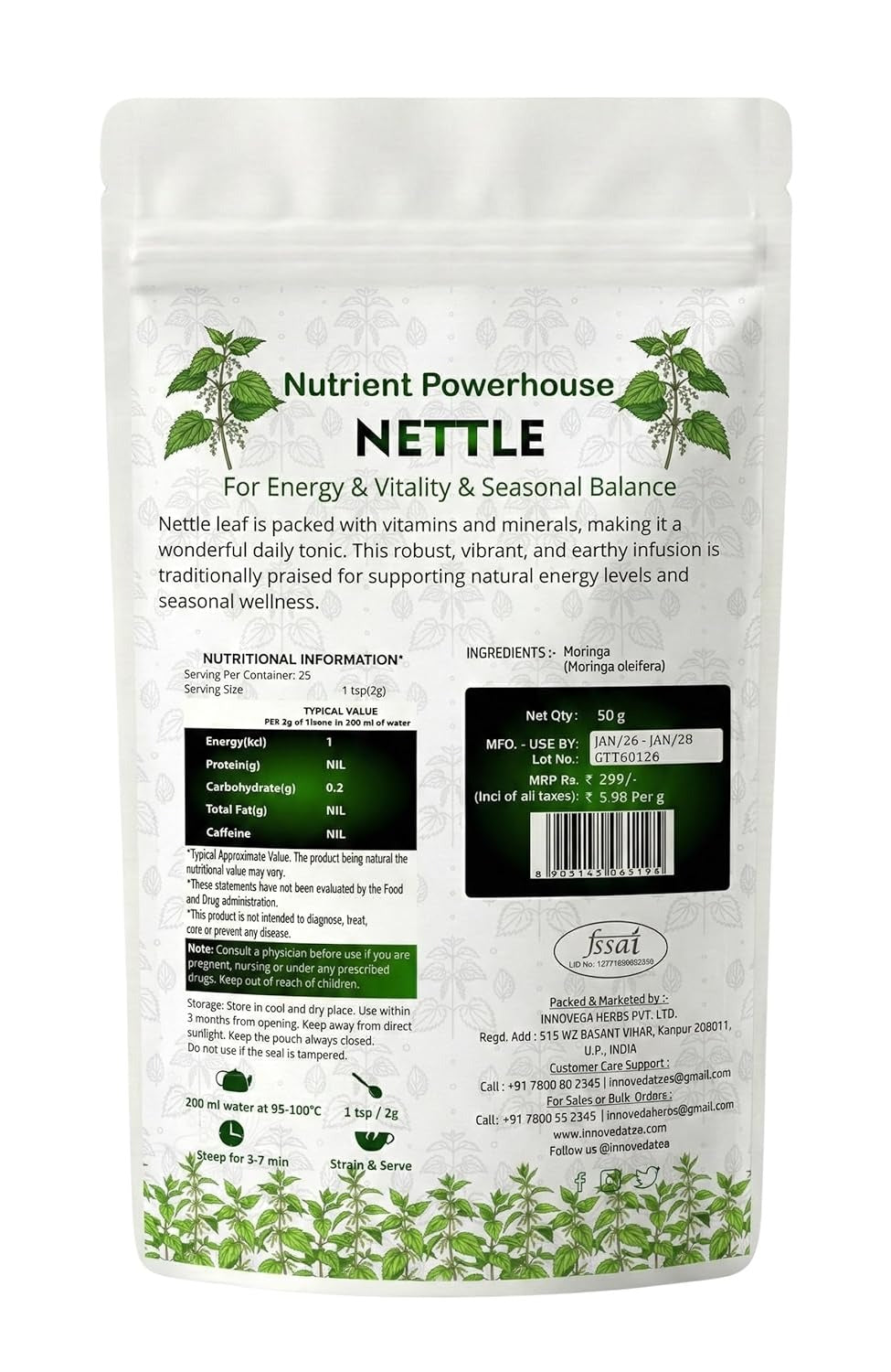 Innoveda Nettle Leaf Tea - 50 gms