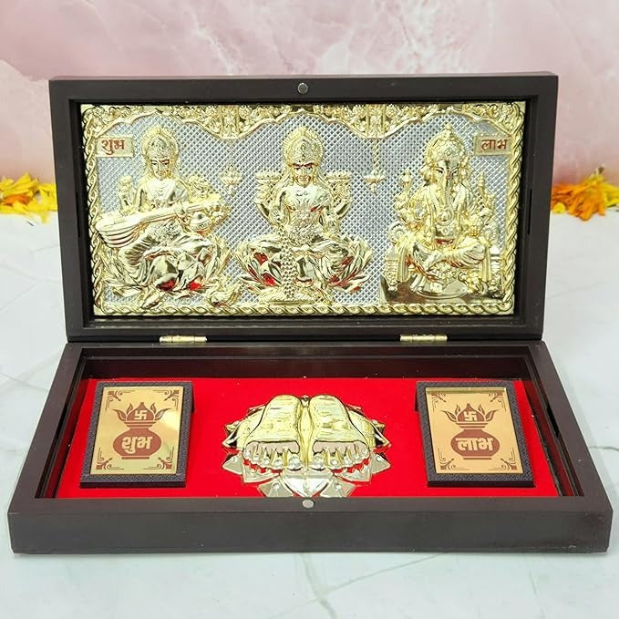 Arnavira Gold Plated Photo Frame House Warming Gifts Puja Box