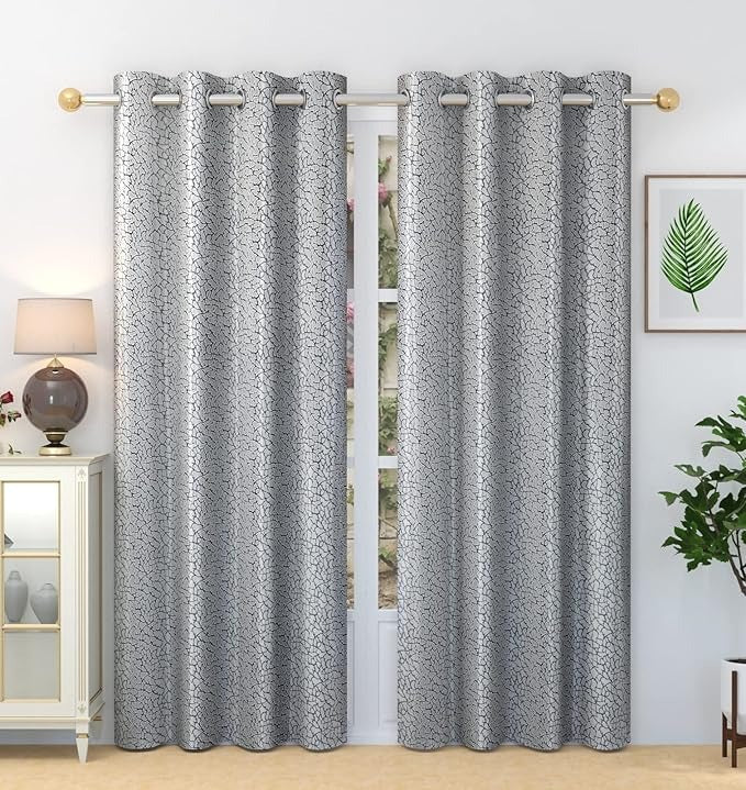 Homefab India 2 Piece Polyester Eyelet Door Curtain 7 feet