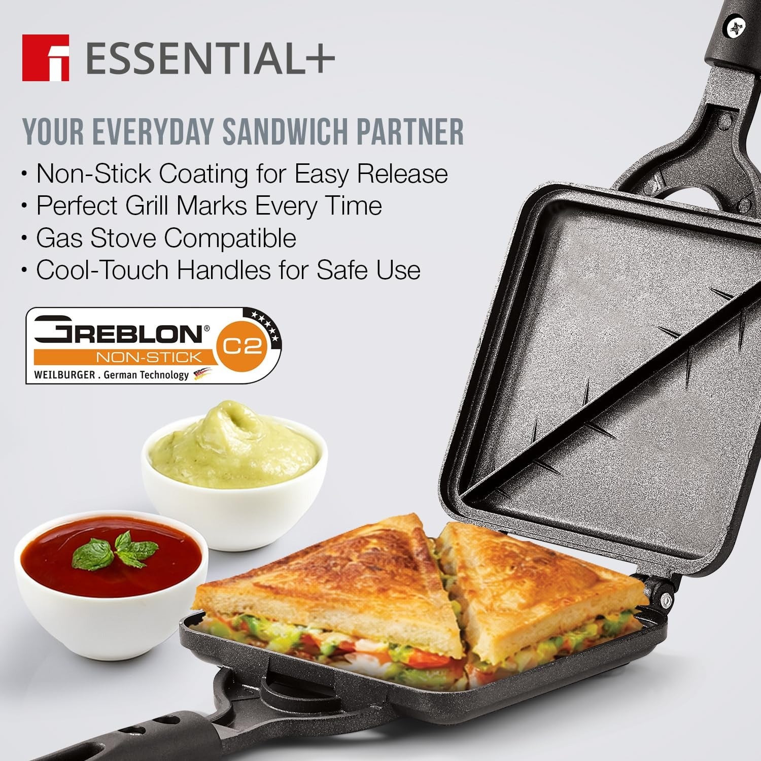 Bergner Essential Plus Non-Stick Grill Toaster (BGIN-6804)
