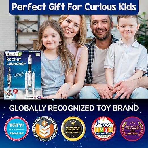 Smartivity DIY Rocket Launcher Kit for Kids 6, 7, 8, 9, 10, 11, 12 Years Old DIY Science Toy for Boys & Girls 6-12 Year