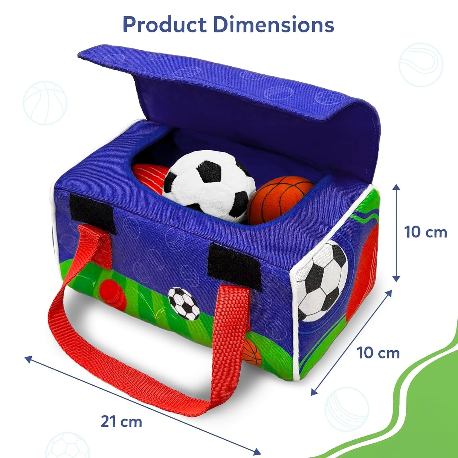 Skillmatics Plush Sports Bag Playset for Babies 3 Pc Soft Sensory Balls Toys for 6–24 Months