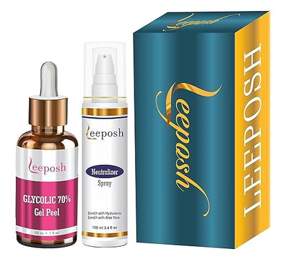 Leeposh Glycolic 70% Gel Peel & Neutralizer Spray Combo