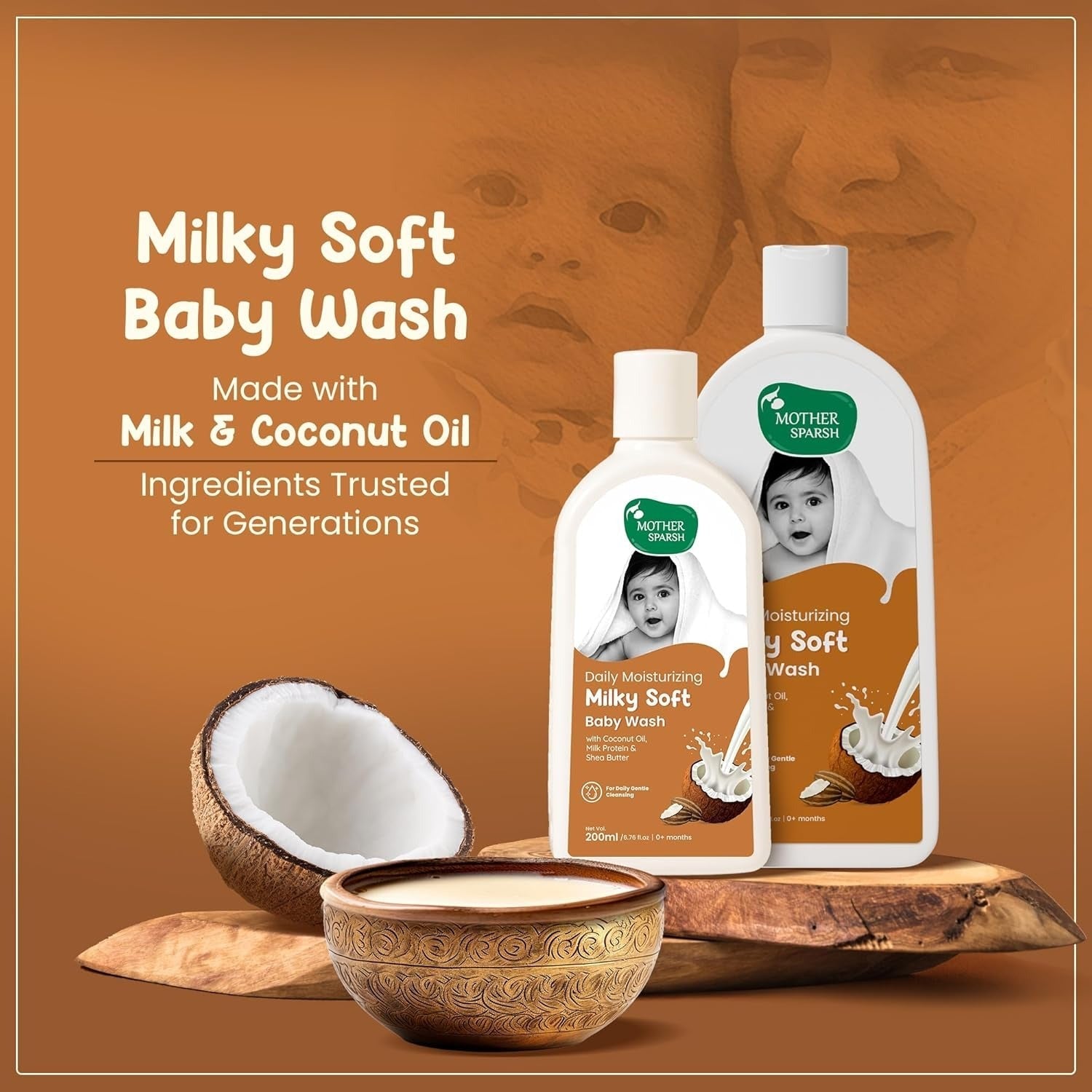 Mother Sparsh Milky Soft Baby Wash - 200 ml