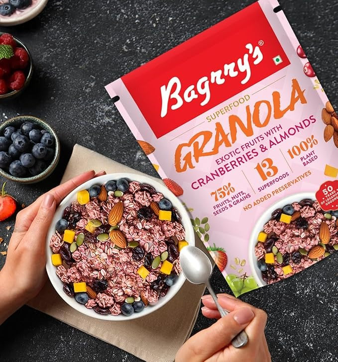 Bagrry's Granola - Exotic Fruits with Cranberries & Almonds - 400 gms