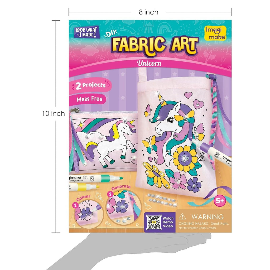 Imagimake Fabric Art Unicorn Diy Craft Kit for Kids Girls 5+