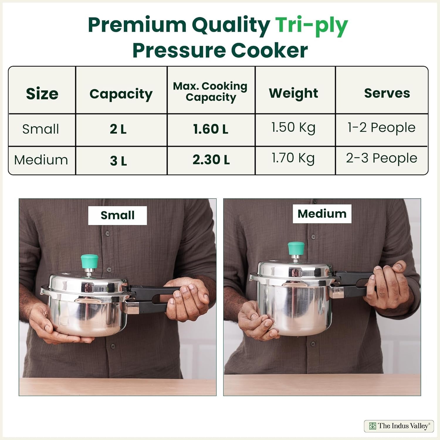 The Indus Valley Pressure Cooker Combo 2L + 3L