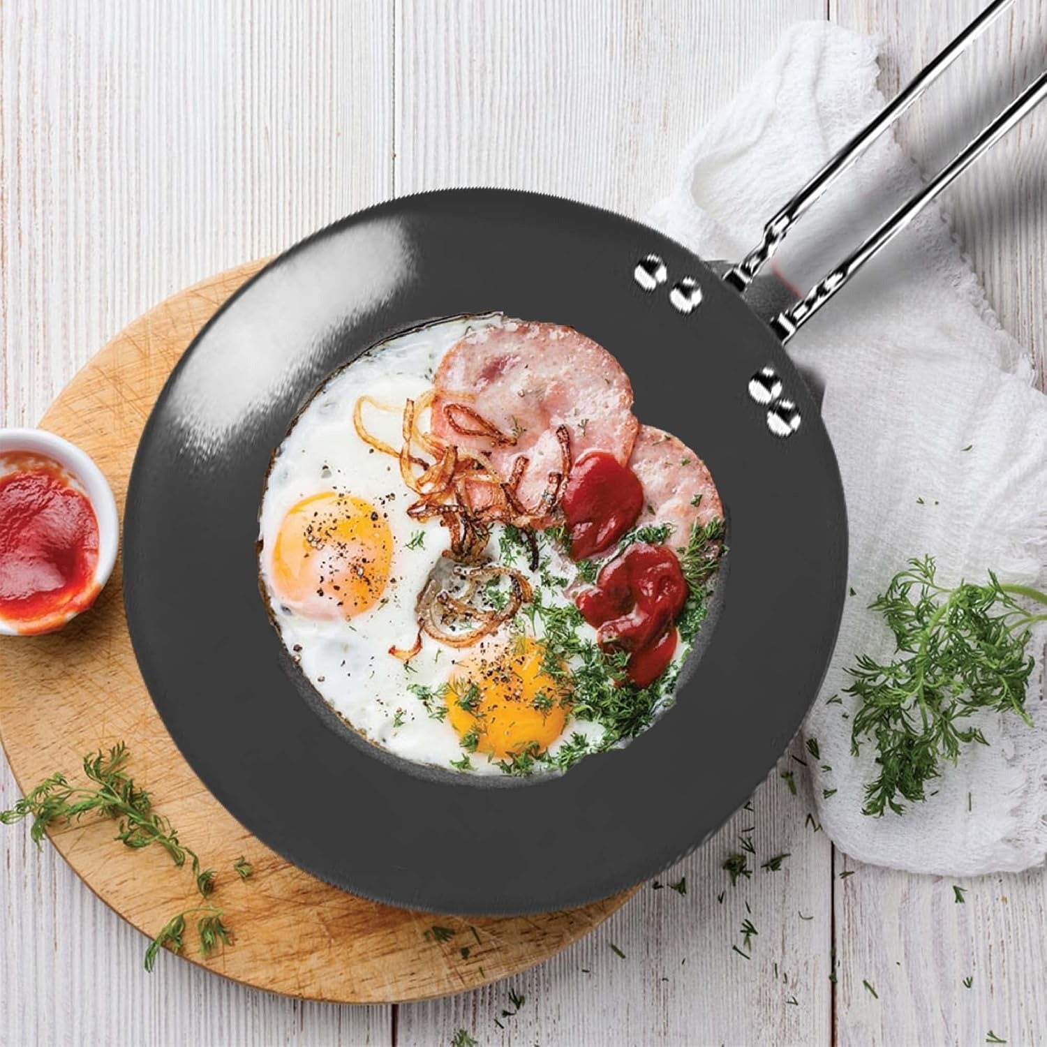 Milton Pro Cook Hard Anodized Tawa, 24 Cm, Dark Grey - 925 gms