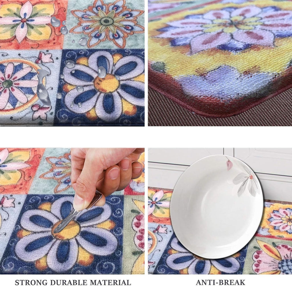 Luxe Home Cuba PVC Door Mats Loop Utillity Anti Fatigue Mosaic Cushioned Non Slip (40x60 cm)