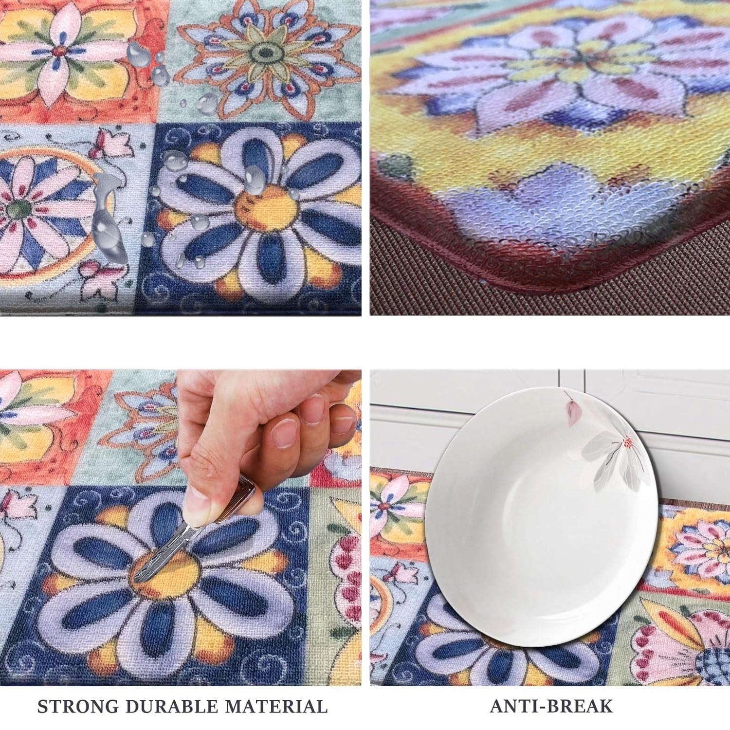 Luxe Home Cuba PVC Door Mats Loop Utillity Anti Fatigue Mosaic Cushioned Non Slip (40x60 cm)