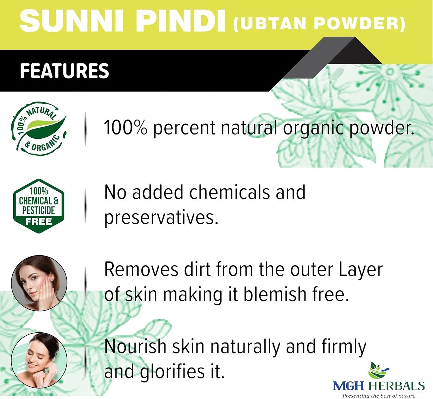 Forest Herbs Sunnipindi Herbal Bath Powder Ubtan Body Scrub Face Pack - 200 gms