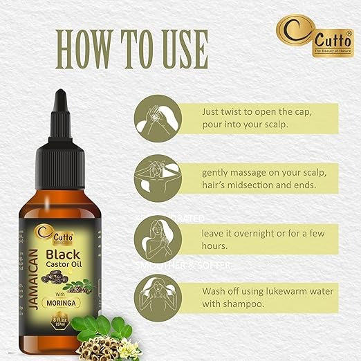 Cutto Jamaican Black Castor Oil with Moringa Oil - 237 ml