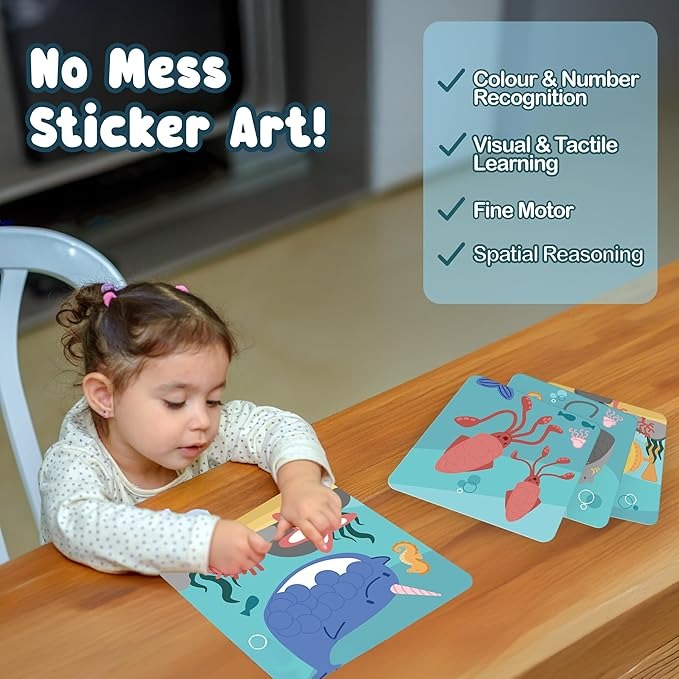 Binca Dotties Dot Art Activity Kit, 750+ Stickers, Underwater Animals Craft Kits & Gifts for Boys & Girls Ages 4,5,6,7