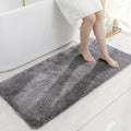 Luxe Home International Microfibre Rectangular Bath mat Super Soft Anti Skid Newman Mats For Bathroom Colour Silver