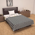 Divine Casa 120 GSM Microfibre Blanket Single Bed Lightweight Sofa Throw Blanket for Winter Dohar Colour Black and WhiteTC - 120
