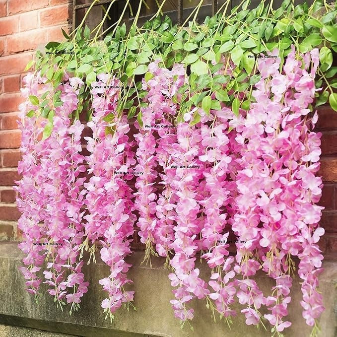 Ployester Plastic Artificial Flower Wisteria Hanging