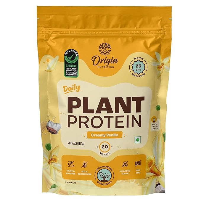 Origin Nutrition Natural Vegan Protein Powder Vanilla Flavour - 792 gms