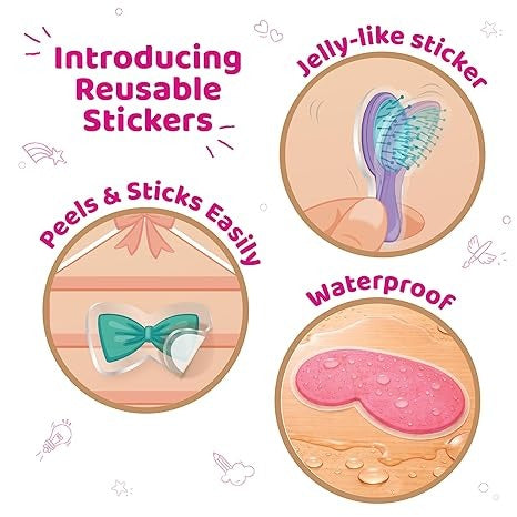 Imagimake Reusable Sticker Fun Hair & Makeup Kit 150+ Waterproof Stickers