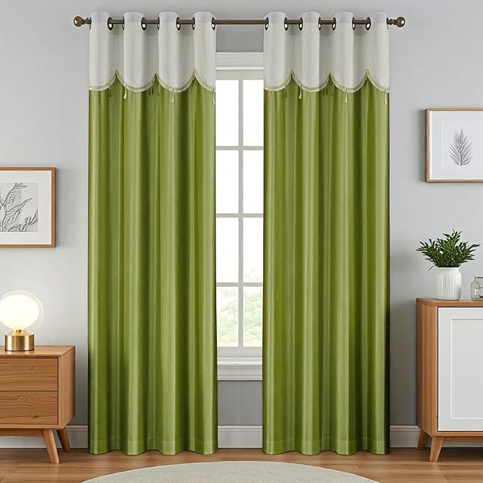 Homefab India Designer Lace Eyelet Polyester Curtains Light Filtering 9 x 4 feet Long Door Curtain