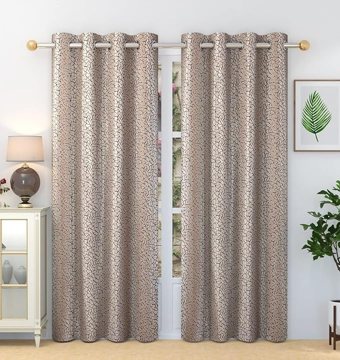 Homefab India 2 Piece Polyester Eyelet Door Curtain 7 feet