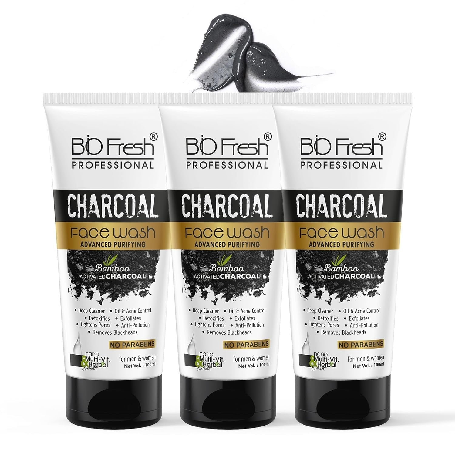 Biofresh Charcoal Face Wash - 75 ml Each (Pack of 3)