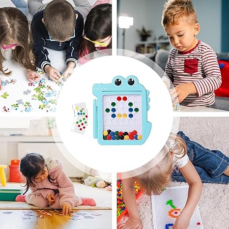 Lefan Magnetic Drawing Board for Kids, Magnetic Drawing Board for Doodling, Cute Crocodile Bead Children's Pen Puzzle, Early Education Toys-Pack of 1 pcs