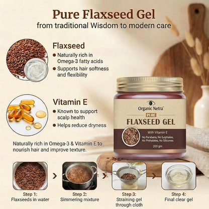 Organic Netra Pure Flaxseed Hair Gel - 200 gms