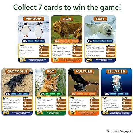 Skillmatics Guess in 10 National Geographic Animals Educational Card Game