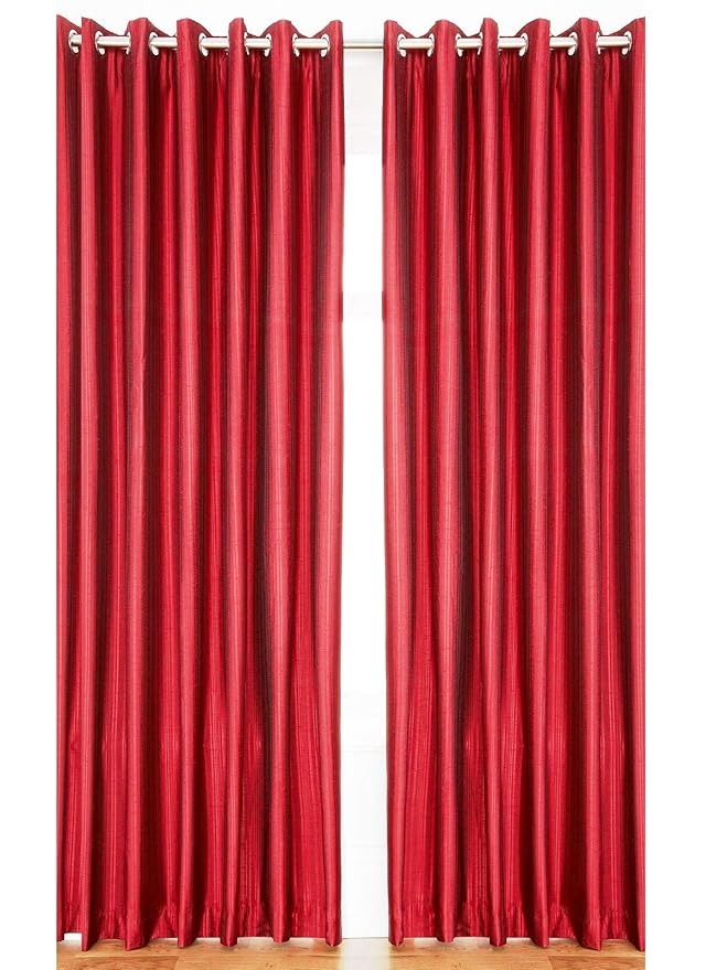 Homefab India Royal Silky Polyester Grommet Door Curtain 7 feet