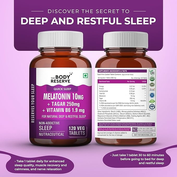 The Body Reserve Melatonin 10mg - 120 tabs