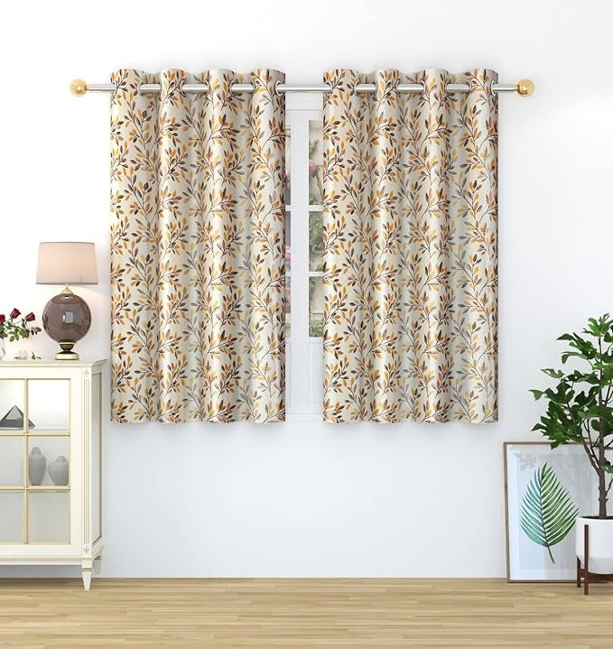 Homefab India 2 Piece Polyester Eyelet Window Curtain - 5 feet