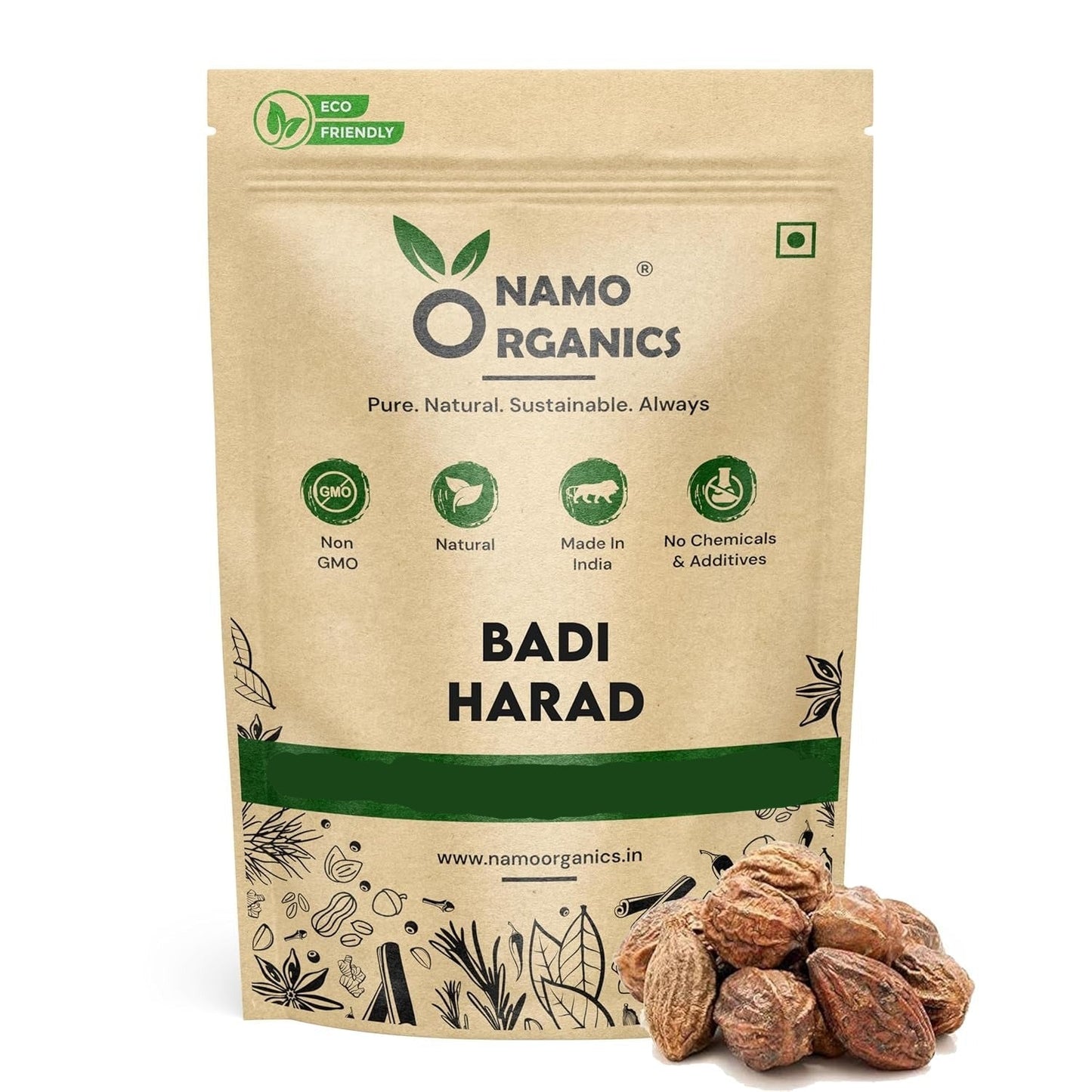Namo Organics Badi Harad Whole - 300 Grams