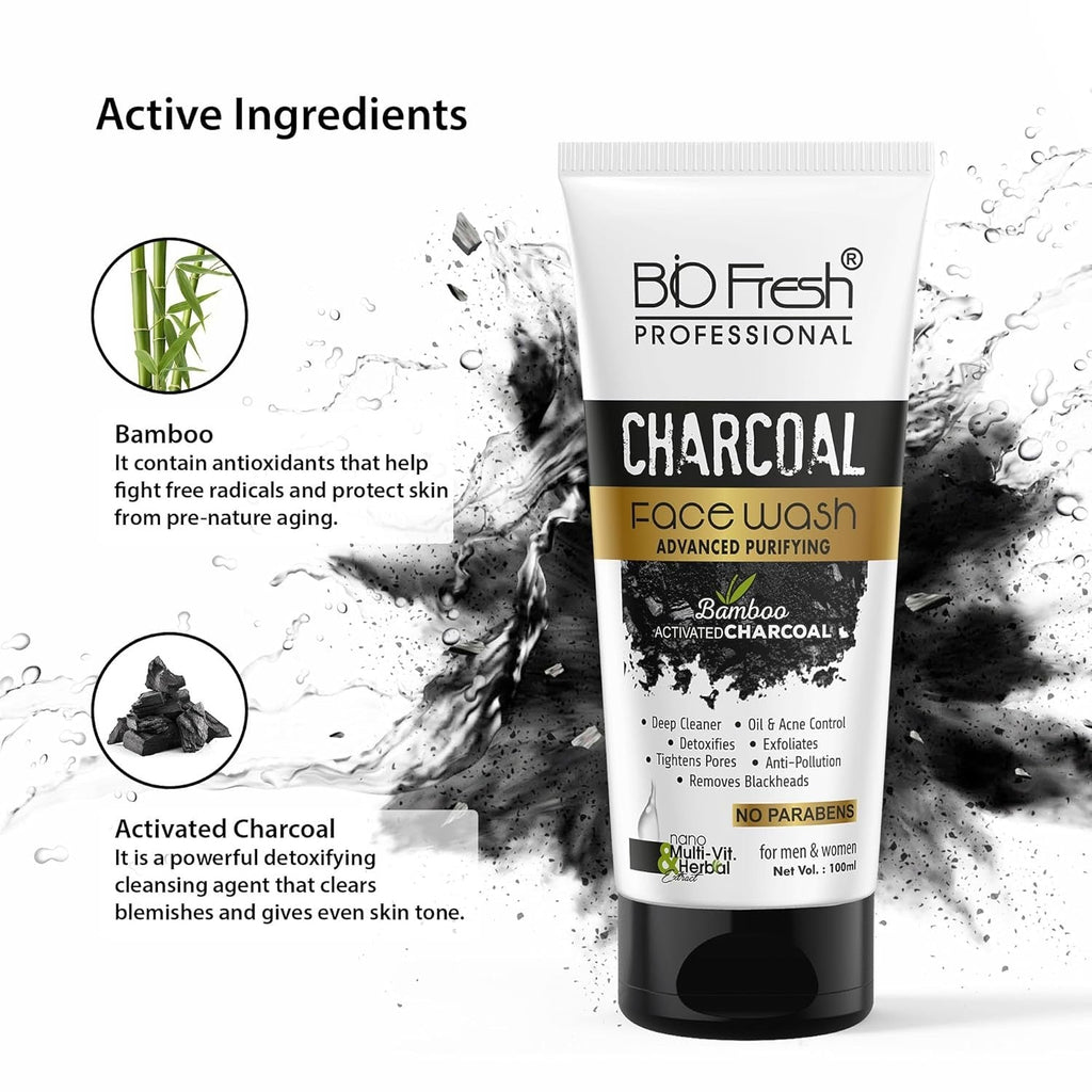 Biofresh Charcoal Face Wash - 75 ml Each (Pack of 3)