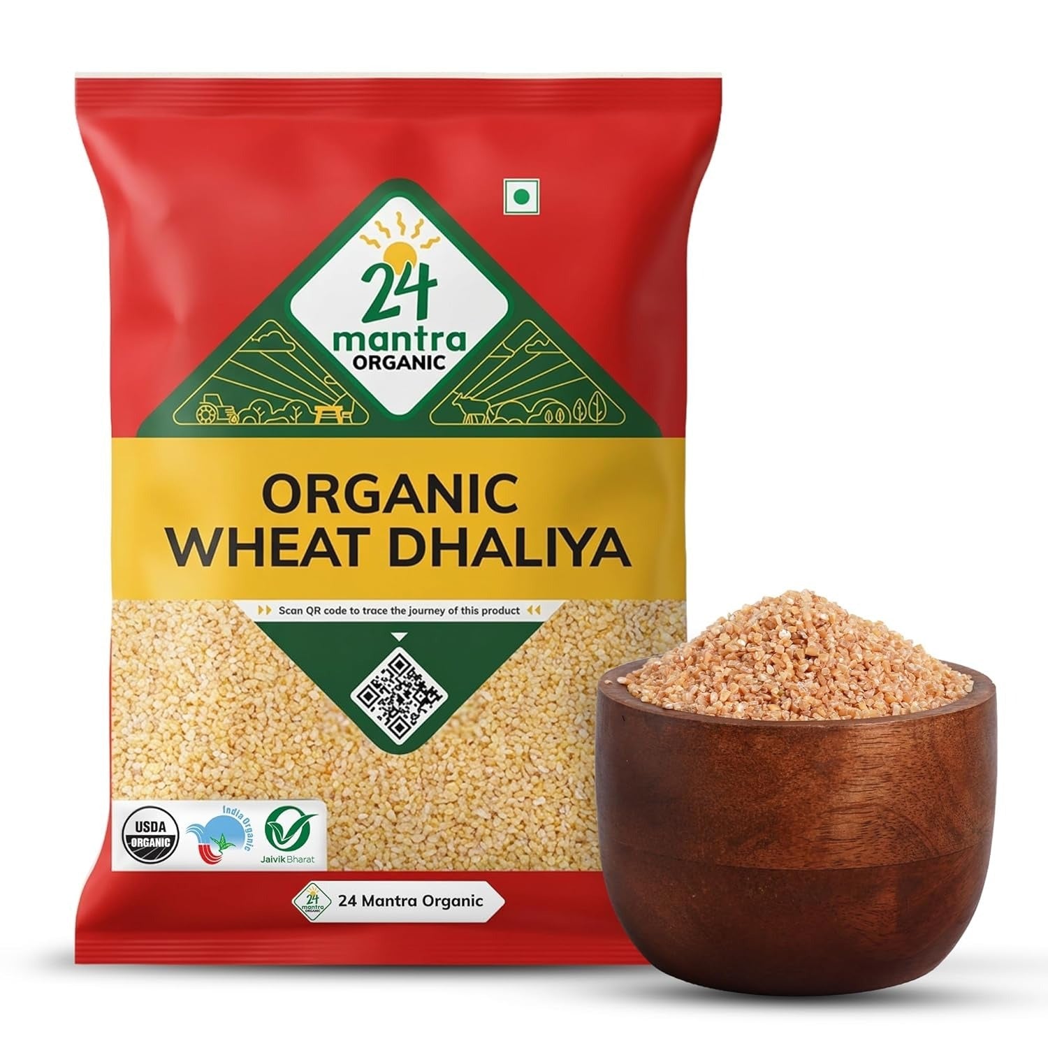 24 Mantra Organic Wheat Dhaliya - 500 gm