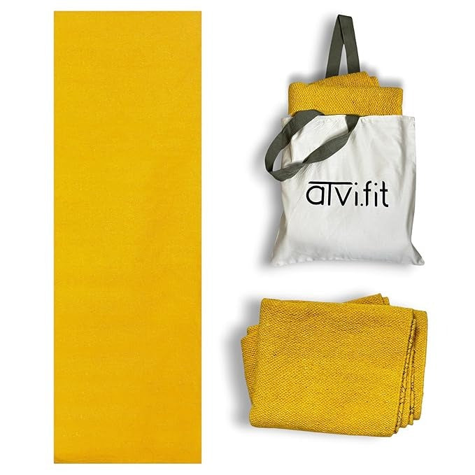 Atvi Fit Pure Cotton Anti Skid  Machine Wash Yoga Mat 73inches x 24inches 5mm thickness