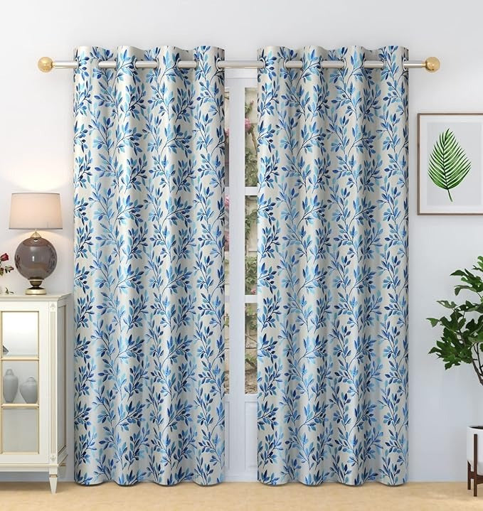 Homefab India 1 Piece Polyester Eyelet Long Door Curtain 9 feet Room Darkening Curtains